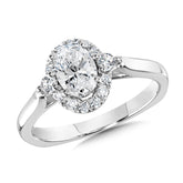 Oval Diamond Halo Engagement Ring